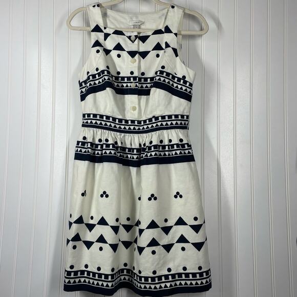 J. Crew Dresses & Skirts - J.Crew Women's White Sleeveless Button Front Linen blend Knee Length Dress Sz 4